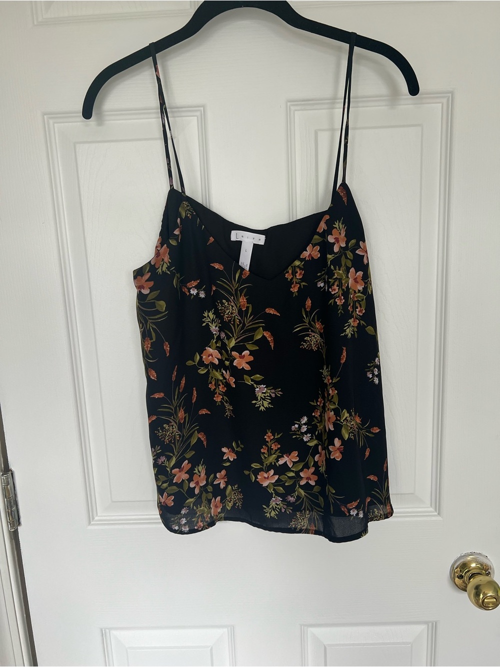 Leith Floral Black Top